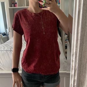 Red Acid Wash Tee